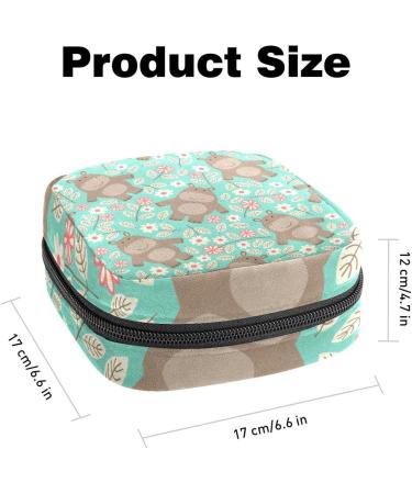 Hippo Flowers Sanitary Napkin Storage Bag - Portable Period Bag for Women - Multi-Colored - 1Pcs - Buy Online on GoSupps.com