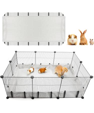 Mfsdai waterproof oxford fabric habitat for guinea pig pet cage (cage not included) guinea pig bed linen cages liner washable guinea pig pipi pads for rabbits hamsters m 106*71*10cm gray