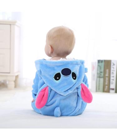TMEOG Baby Rompers Unisex Hooded Jumpsuit 18-24 Months Blue Star - Autumn Winter Flannel Clothing for Newborn Boys and Girls - Buy Online on GoSupps.com