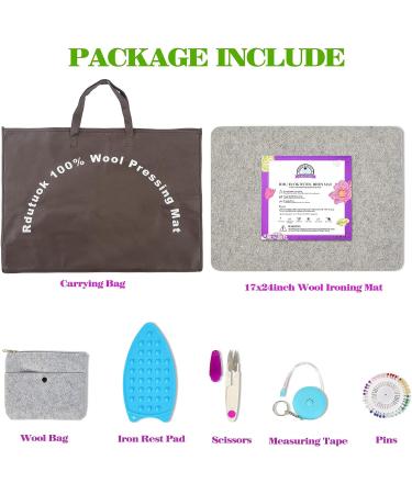 Rdutuok 24x17 Wool Pressing Mat for Quilting - Heat Retaining Ironing Pad for Sewing Projects - Buy Online on GoSupps.com