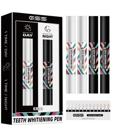 Teeth Whitening Pen Gel Kit - Effective & Painless, Enamel Safe, No Sensitivity for Tooth, Up to 1-5 Shades Whiter in 2 Weeks,Easy to Use Teeth Whitener at Home or Traveling, Day + Night