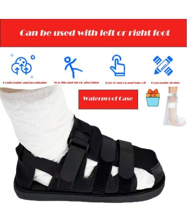 Medical Open Toe Cast Shoes - Adjustable Post-Op Walking Shoes for Sprained Foot & Broken Ankle (XL) - Left & Right Foot Support - Buy Online on GoSupps.com
