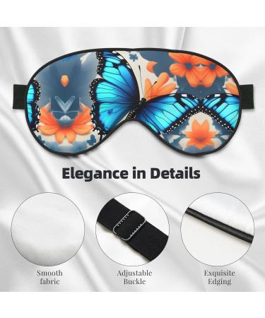 Blue Butterfly Double-Sided Sleep Eye Mask | Soft Adjustable Blindfold Block Light - Comfort for Sleep | Shop Now - Buy Online on GoSupps.com