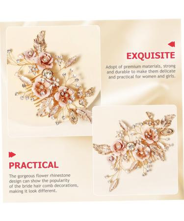 FRCOLOR Flower Leaf Comb Flower Bridal Hair Comb Bridal Hair Accessories Rhinestone Bridal Hair Comb Crystal Bridal Hair Comb Bride Alloy Rhinestone Headgear Wedding - Buy Online on GoSupps.com