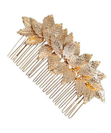 Angoily Hair Comb Hair Accessory for Girls Hair Topper Hair Jewels for Women Gold Headband Flower Hair Accessories Golden Flower Girl Headpieces for Wedding Tiara Hair up Crown Alloy Bride