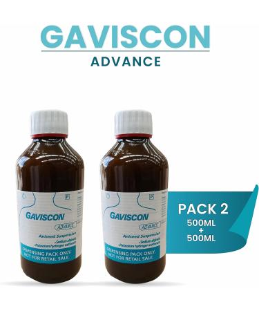 Gaviscon Advance Aniseed 500ml Pack of 2 with 2 Free Liquid Measuring Cups - A 2 Z Store - Buy Online on GoSupps.com