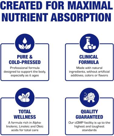 Cold Pressed Organic Flaxseed Oil 1000mg Softgels - Non GMO Organic Flax Seed Oil Rich in Naturally Occurring Omega 3 6 9 for Full Body Benefits - Fish Free Omega 3 Supplement (180 Softgels) - Buy Online on GoSupps.com