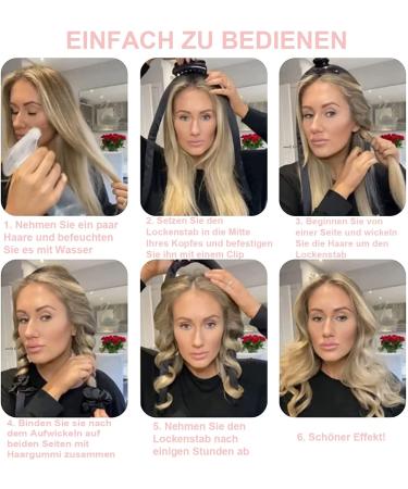 Lock Winder Overnight | Heatless Curlers Headband | Silk Curling Ribbon for No Heat Curls | DIY Soft Headband Styling Tool for Long & Medium Hair - Pink - Buy Online on GoSupps.com