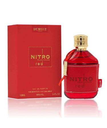 Dumont NITRO RED - 3.4oz - Eau De Parfum - Luxury Perfume for Men - Fruit Woody Floral & Masculine Fragrance - Long Lasting Cologne Mist & Body Spray - for Him Cedarwood Floral Fresh Lavender