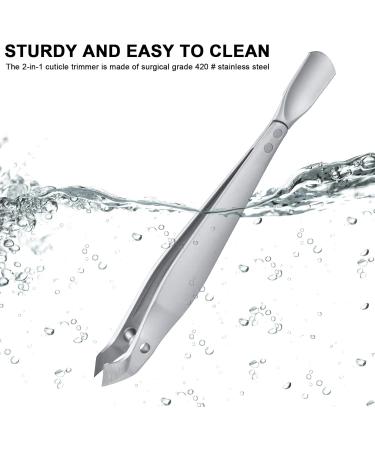 SG Nekoo 2-in-1 Cuticle Trimmer with Pusher Portable Tweezers Design Sharp Cuticle Cutter Nipper Precise Trimming of Hangnails for Fingernails and Toenails (Silver) - Buy Online on GoSupps.com