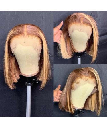 8 U&A HD Highlight 27 Colored Short Bob Lace Front Wig - Brazilian Human Hair, Pre Plucked with Baby Hair - Fashion Women - Buy Online on GoSupps.com