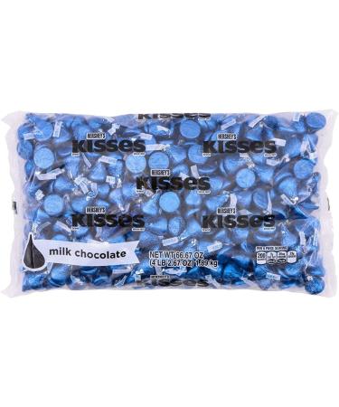 HERSHEY'S KISSES Dark Blue Foils Milk Chocolate Candy, Bulk, 66.7 oz Bag (400 Pieces)