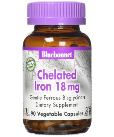 Bluebonnet Nutrition Chelated Iron 18 mg 90 Vegetable Capsules - Buy Online on GoSupps.com
