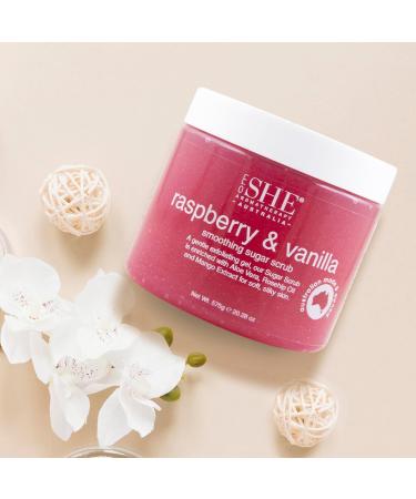 Om She Aromatherapy Raspberry & Vanilla Sugar Scrub 20.28oz - Exfoliating Body Scrub Natural Sugar Micro Bead Free Rosehip Oil. Australian made. - Buy Online on GoSupps.com