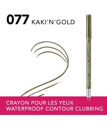 Bourjois Paris Contour Clubbing Waterproof Eye Pencil Smooth and Smooth Texture Formula with Jojoba Oils No. 77 Kaki'N'Gold 1.2g - Buy Online on GoSupps.com