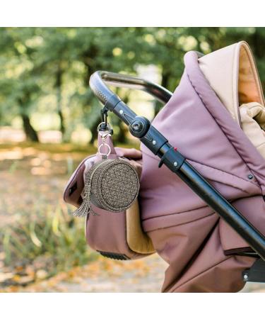 Personalized PU Leather Pacifier Holder Shell - Dark Brown Binky Clip Bag for Boys & Girls | Diaper Bag Essential with Zipper - Buy Online on GoSupps.com