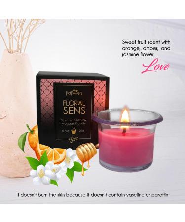 Buy HOT Flowers Beeswax Body Scented Massage Candle Set - Skin Safe Low Heat Oil Warmer - 3 Romantic Scents - International Shipping - Buy Online on GoSupps.com