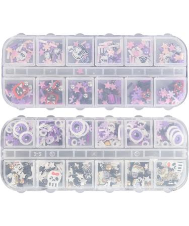 Halloween Nail Art Slices Exquisite Funny Skull Pattern 3D Clay Nail Slices Decoration for Nail Salon for Halloween Party - Buy Online on GoSupps.com