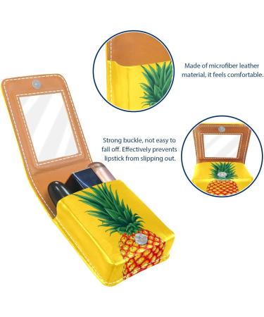 Buy Tropical Summer Theme Leather Lipstick Case & Organizer with Mirror | Mini Lip Gloss Holder Bag - Buy Online on GoSupps.com