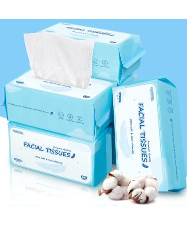 HOMERHYME Facial Tissue 600 Count Face Towel Makeup Remover Wipes Disposable Biodegradable Ultra-Soft & Lint-Free Unscented All-purpose Face Tissue for Travel Skincare & Personal Cleansing 600 Count ( 6 Pouch ) - Buy Online on GoSupps.com