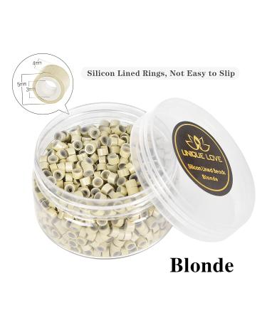 Blonde Microlink Hair Extension Beads with Silicon Rings - 1000pcs Blonde | 3mm Silicone Rings for I-tip Extensions - Buy Online on GoSupps.com