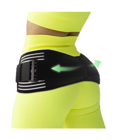 Wellgood Sacroiliac Hip Belt for Women and Men- SI Joint Hip Belt for Relief Sciatic  Pelvic  Lower Back Pain- Inner Anti-Slip Strip Stabilizes SI Joint - Trochanter Belt Black Regular 25''-42''