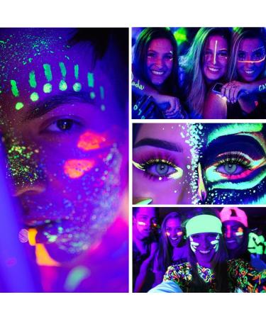 Buy Karlor UV Neon S ichskar - 8 Fluorescent Colors & Brushes for Body Painting | Fluorescent Water-Soluble Makeup | Glows Under Black Light - Buy Online on GoSupps.com