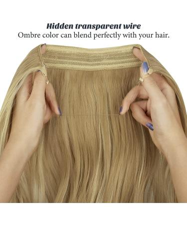 ZAIQUN Hair Extensions Invisible Secret Wire Hair Extensions One Piece Straight Curly Wavy Hair Extension Synthetic Hairpieces for Women 18/20/22 inch 20 Inch--Curly Dirty Blonde--20'' - Buy Online on GoSupps.com