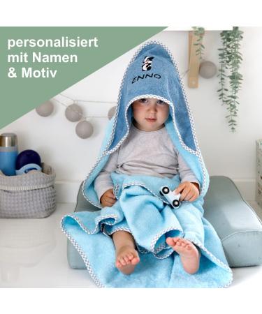 Wolimbo Personalized Hooded Towel for Baby & Children - Purple Lilac - 100x100 cm - Unique Name & Motif - Buy Online on GoSupps.com