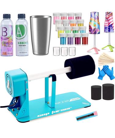 Cup Turner for Crafts Tumbler  Tumbler Turner DIY Glitter Epoxy Resin Tumblers  Epoxy Pen Turner Attachment with Epoxy Resin Tiffany Blue