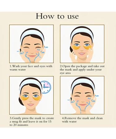 24K Gold Eye Mask - 30 Pairs for Puffy Eyes & Dark Circles Relief | Anti-Wrinkle Under Eye Gel Pads for Men & Women - International Shipping Available - Buy Online on GoSupps.com