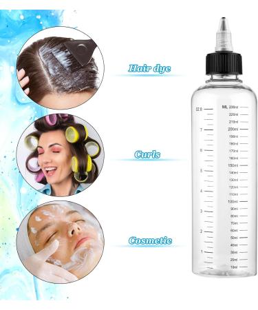 Sibba 8.5oz Applicator Bottle for Hair - Clear Dye & Oil Brush with Graduated Scale for Hair Styling - Professional Hairdressing Coloring Tool - Buy Online on GoSupps.com