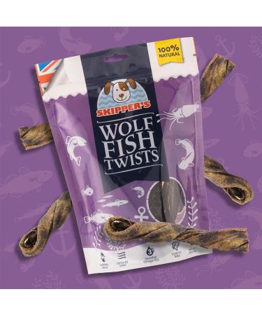SKIPPER'S Wolf Fish Skin Twists - Grain Free Dog Treat Great for Dogs Teeth Handmade & Gently Air Dried Healthy Natural Dog Dental Sticks | Long Lasting Hypoallergenic Chew Treats Regular (250g) Regular 250 g (Pack of 1) - Buy Online on GoSupps.com