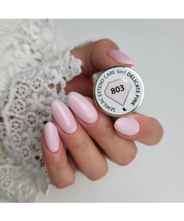 Semilac Extend Care Base 5in1 803 Delicate Pink Gel Nail Polish - Long Lasting UV/LED Gel Nails (7ml) - Buy Online on GoSupps.com