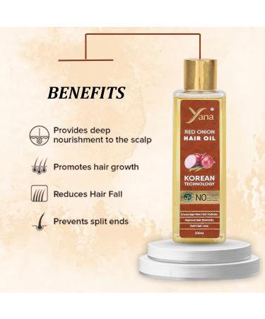 Yana Cosmetics Pvt ltd Yana Red Onion with Black Seed hair Oil for frizzy hair and shine - Buy Online on GoSupps.com