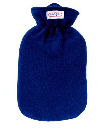 Hot water bottle with fleece cover 2.0 liters (blue)