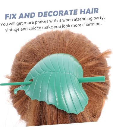 minkissy Green Leaf Hairpin Hair Pin Clips Hair Stick Pin Hair Barrettes for Girls Disk Hair Sticks Hair Clips Hair Cuff Clips Decorative Pins Retro Hairpin Decorate Vintage Plastic Women's - Buy Online on GoSupps.com