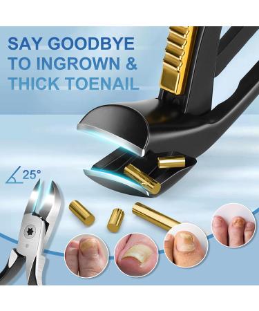 LEYOUFU Angled Head Nail Clippers for Seniors - Ergonomic Toenail & Finger Nail Clipper for Thick Nails with Safety Lock | Podiatrist Ingrown Toenail Tools Kit Gifts for Men & Women - Buy Online on GoSupps.com