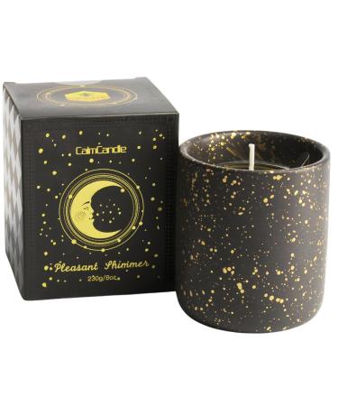 Calmcandle fragrance candle made of soy wax in luxury ceramic containers - 100% natural ingredients - 230g - 60h burning time - with an artistic gift box (Galactic Shadow)