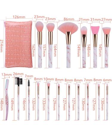 DUAIU 16 Pcs Premium Synthetic Makeup Brush Set with Silicone Facial Brush and PU Cosmetic Bag - Pink - Buy Online on GoSupps.com
