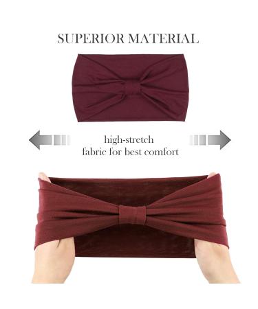 Dreshow 4 Pack Women s Elastic Headbands - Soft Hair Bands for Yoga Sport & Fitness - Maroon Navy Peacock Blue Charcoal - Buy Online on GoSupps.com