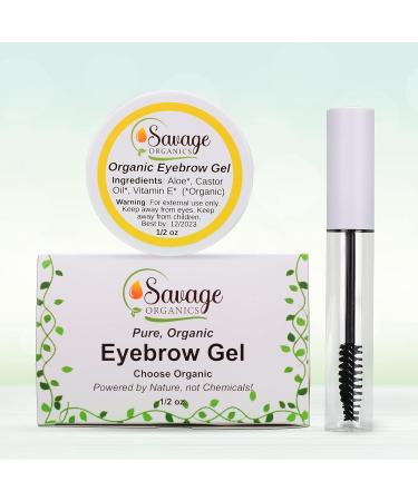 Organic Eyebrow Gel by Savage Organics - All-Natural Formula for Beautiful Brows - 1oz Glass Jar - Buy Online on GoSupps.com