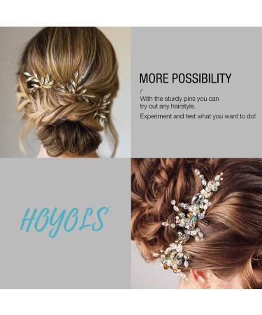 Hoyols U Shaped Hair Pins 2.4 Inch Brown Metal Bobby Pins for Women - 100 Count with Case | Curved Curly Waved Bun Clips for Girls Hairstyle - Buy Online on GoSupps.com