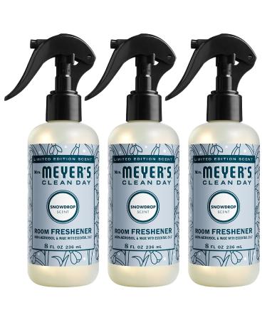 Mrs. Meyer's Room and Air Freshener Spray, Non-Aerosol Spray Bottle Infused with Essential Oils, Limited Edition Snowdrop, 8 fl. oz - Pack of 3
