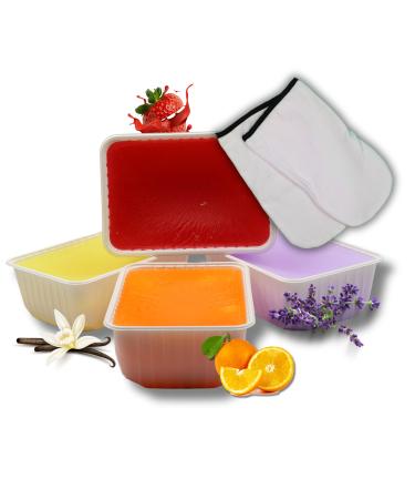 Paraffin wax strawberry for skin care moisturising & fragrant 1000ml incl. gloves