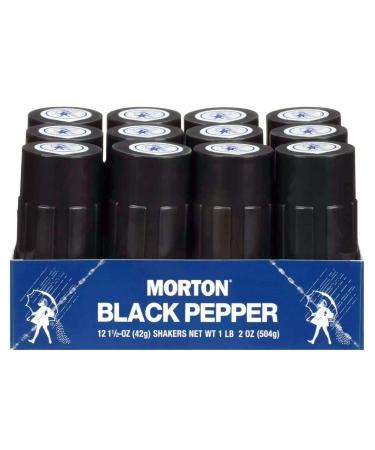 Morton Black Pepper Shakers 1.5oz (Pack of 12) - Premium Seasoning Spice - Buy Online on GoSupps.com