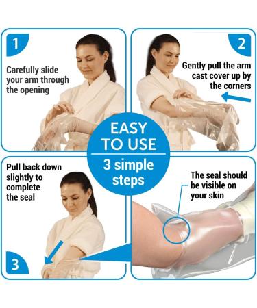 Waterproof Arm Cast Cover - Reusable Adult Half Arm Seal for Shower - 3 Pack - Buy Online on GoSupps.com