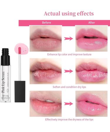 2Pcs Pink Lip Serum Plumper Color Changing Lip Gloss Pink Lip Serum Plump Gorgeous Glow of Lips Pink Lip Serum Booster Glow Color Changing Lip Oil Hydrating Lip Stain for Women - Buy Online on GoSupps.com