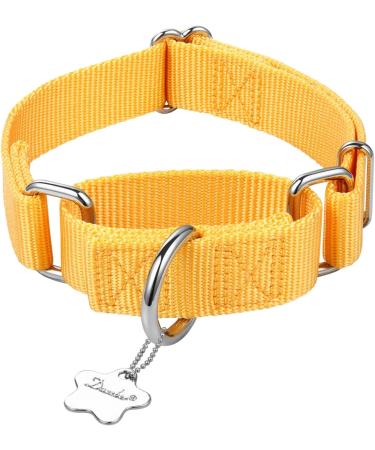 Adjustable No-Escape Martingale Dog Collars - Durable Nylon for Large Medium & Small Dogs - Light Yellow (L: 42cm-66cm) - Buy Online on GoSupps.com