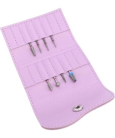 Nail Drill Bit Storage Bag Nail Polishing Bits Pouch Organizer Nail Bits Organizer Portable PU Leather for Home Salon - Buy Online on GoSupps.com